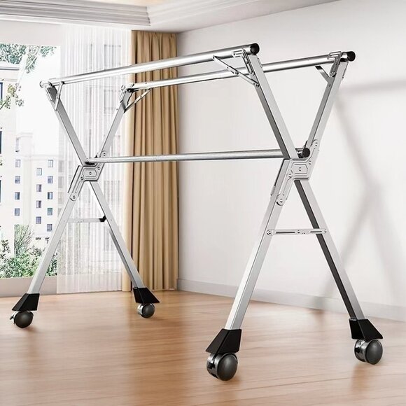 SOGA 2.0m Portable Standing Clothes Drying Rack with Wheels - Picture 1 of 10